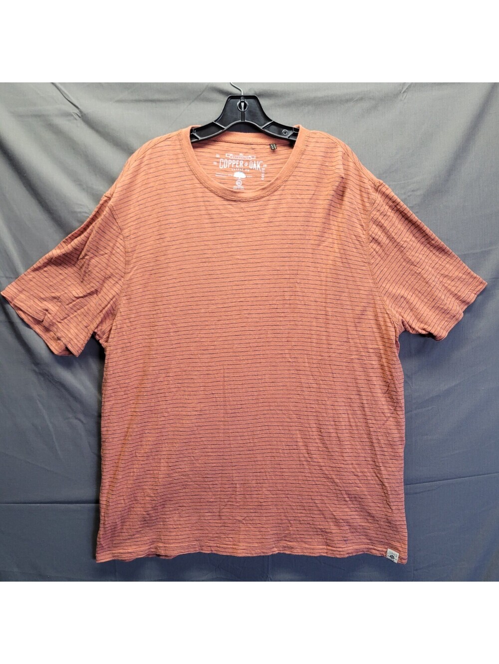 Copper & Oak Supply Co. Men’s T- shirts xxl Gray Stripe on Orange